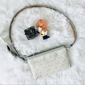 Michael Kors White Gray Belt Bag Fanny Pack Large New Tag